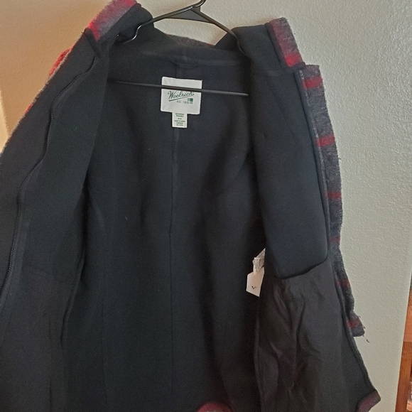 Woolrich Ember Peak Wool Plaid Checked Hoodie Winter Snow Fall Pea Coat - Picture 10 of 14